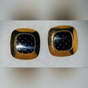 Laurel Burch "Mastriano" vintage gold-tone clip-on earrings